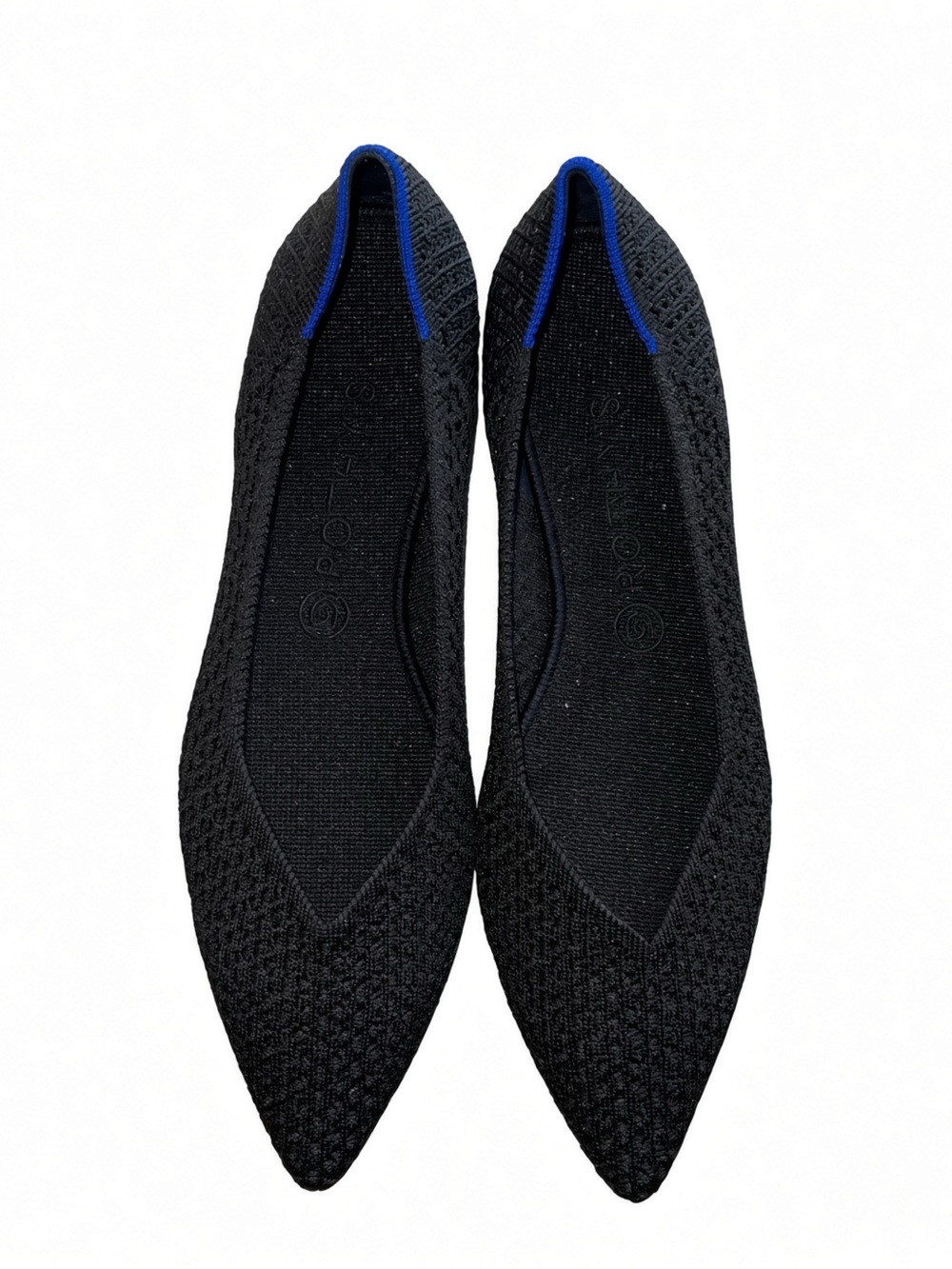 Rothy’s The Point Black Slip-On Knit Women’s Flats 10.5 New W/O Box